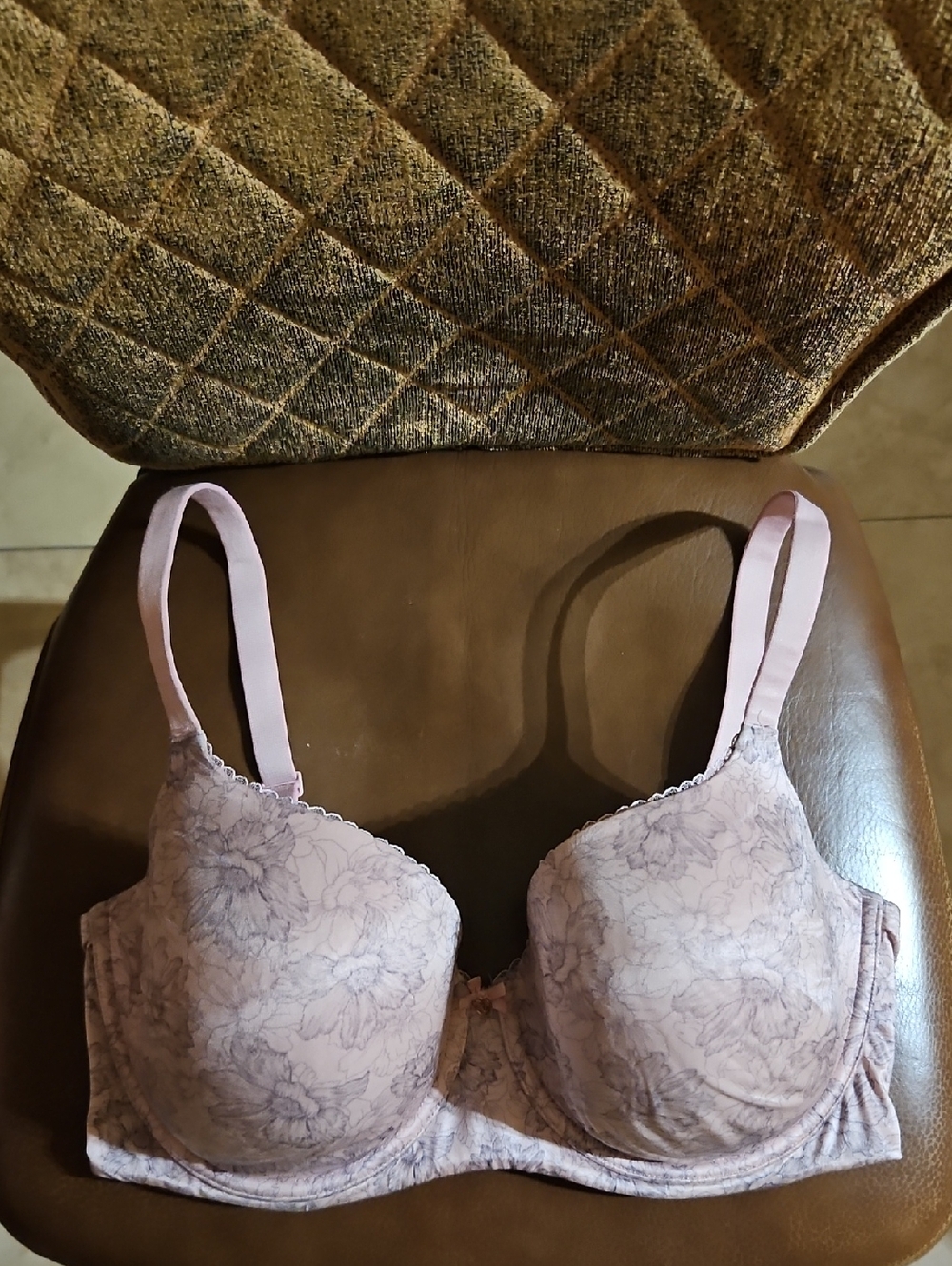 Victoria's Secret Lined Demi T-Shirt Underwire Pink Black Floral Bra Convertible
